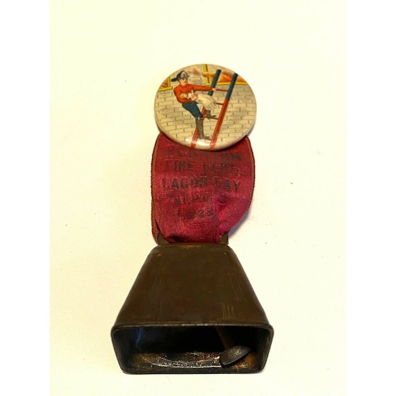 Rare Vintage Labor Day Fireman Fireman Pin with Or