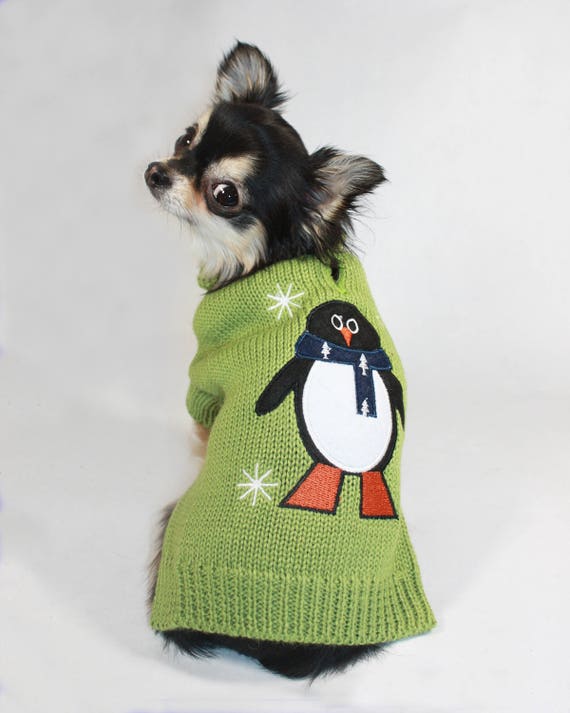 penguin dog sweater