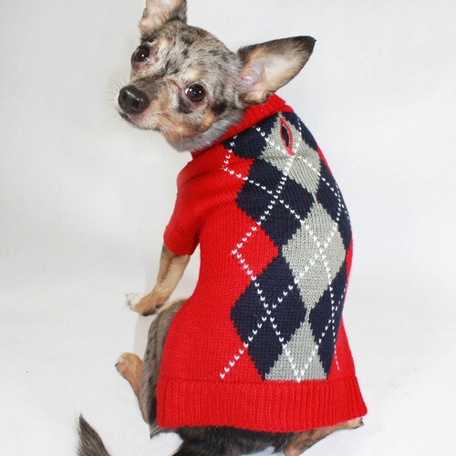 argyle dog sweater