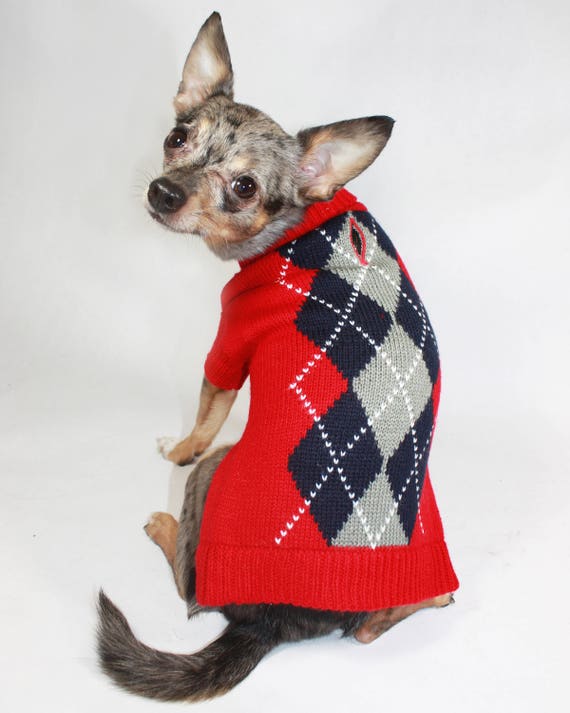 argyle dog sweater