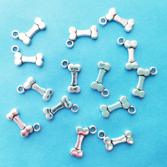 PD-2647-OR 2 Pcs Silver Plated over Brass 5mm x 1.50mm Tiny Dog Bone Charms Dog Pendant Pet Animal Charm Pendant