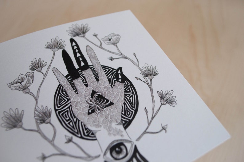 Floral Palm Illustrated Greeting Card