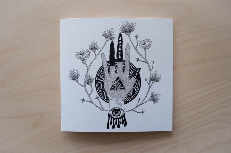 Floral Palm Illustrated Greeting Card