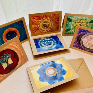 7 Chakras Greeting Card set