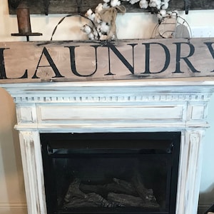 Large 4 ft laundry sign / rustic laundry sign / farmhouse wall decor / laundry room sign / bathroom sign / farmhouse decor / distress