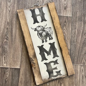 Rustic cow sign / home sign / home sweet home sign / farmhouse sign