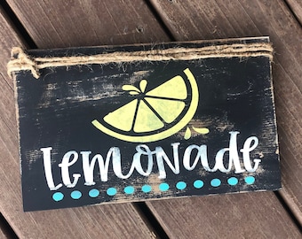 Lemonade Printed Handmade Wood Sign