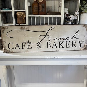 Letrero de casa de campo / Letrero de cafetería y panadería francesa / Letrero de casa de campo rústica / Letrero de campo francés