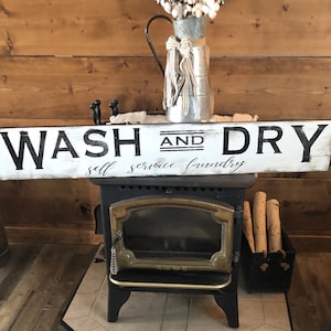 Large wash sign /laundry sign / rustic laundry sign / wash and dry sign / laundry room sign / bathroom sign / farmhouse decor / self service