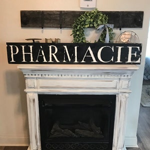 Pharmacie sign / French country farmhouse style decor / bathroom wall sign / pharmacy sign / modern farmhouse sign