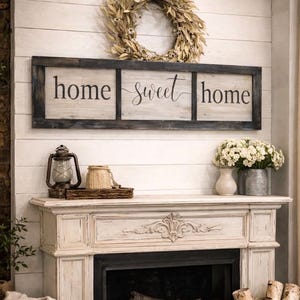 Home Sweet Home Wood Sign - Rustic Farmhouse Wall Decor