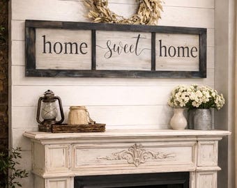 Home Sweet Home Wood Sign - Rustic Farmhouse Wall Decor