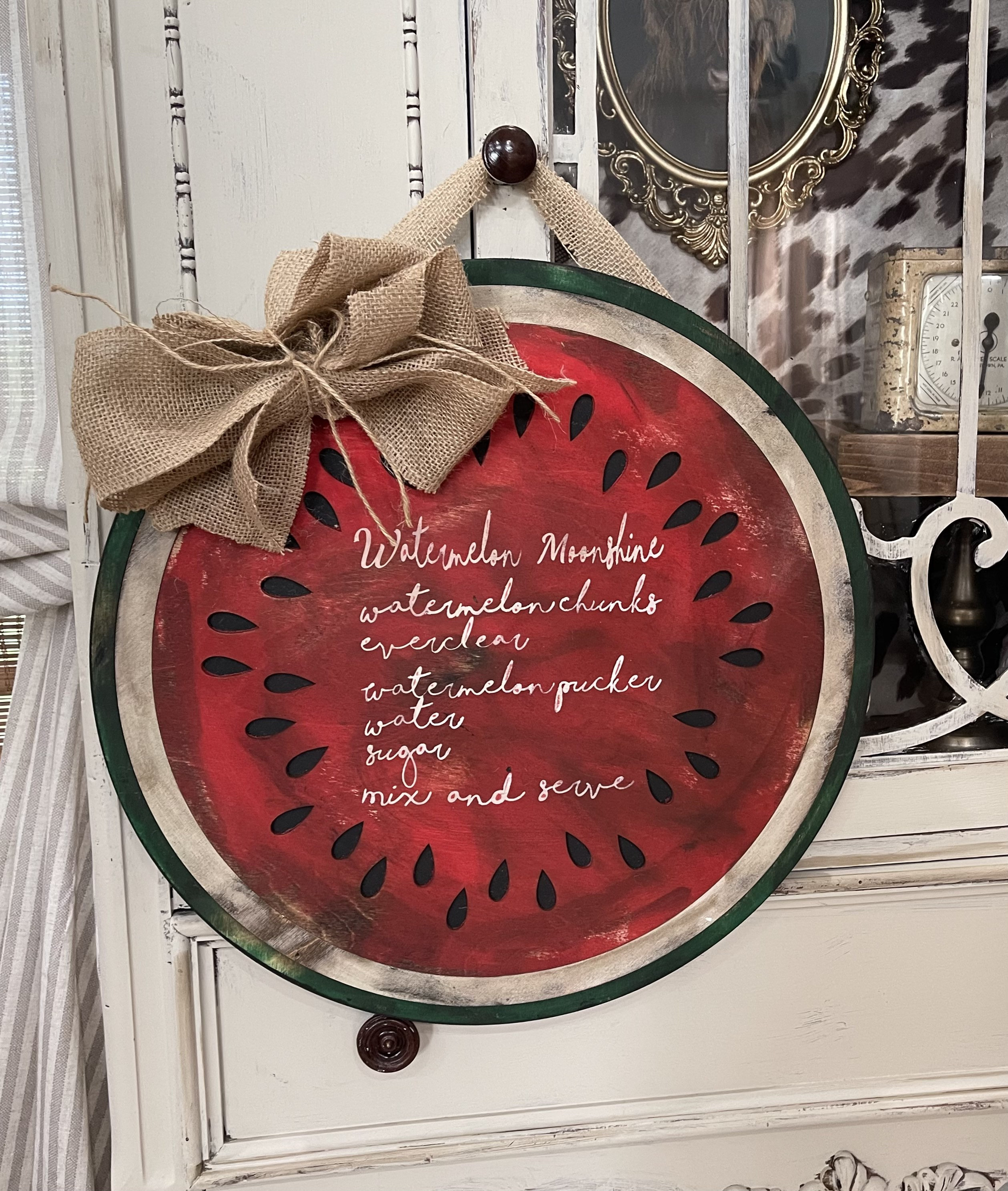 Watermelon Recipe Sign / Rustic Watermelon Hand Painted Wood Sign ...