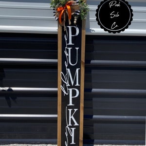 Hey there pumpkin sign / fall sign / pumpkin sign / sign with greenery / autumn sign