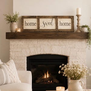 Distressed Home Sweet Home Sign, Rustic Farmhouse Wall Decor image 1