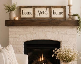 Distressed Home Sweet Home Sign, Rustic Farmhouse Wall Decor