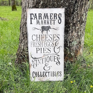 Farmer’s market sign / rustic market sign / vintage sign / farmhouse sign/ hand painted sign