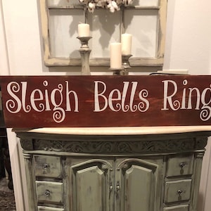 Sleigh bells ring sign / huge Christmas sign / Christmas decor / farmhouse Christmas sign