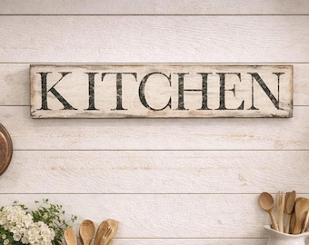 Hand-Painted Kitchen Sign: Rustic Farmhouse Decor, 40"
