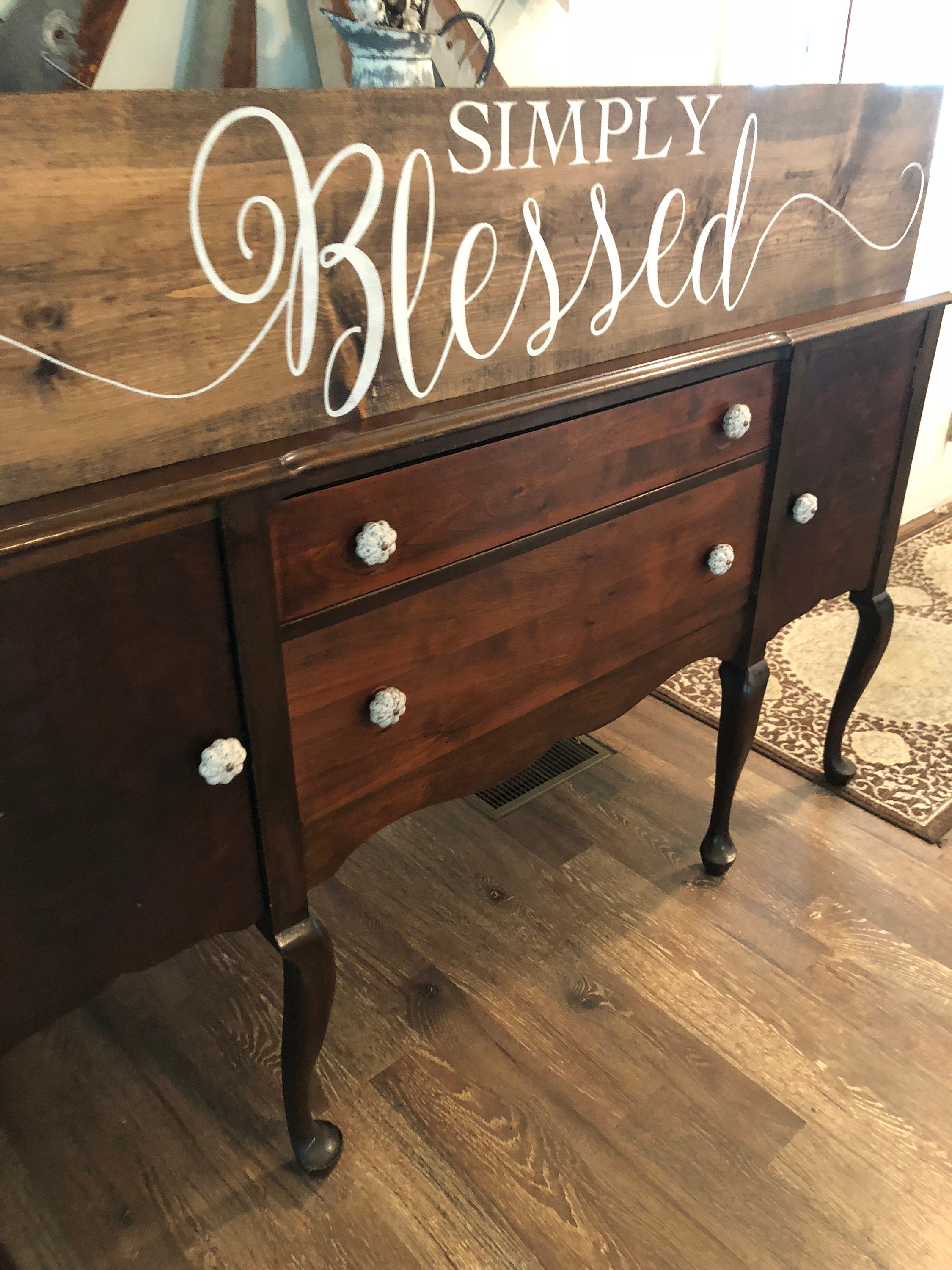 Huge Simply Blessed Sign / Blessed Sign / Farmhouse Sign / - Etsy