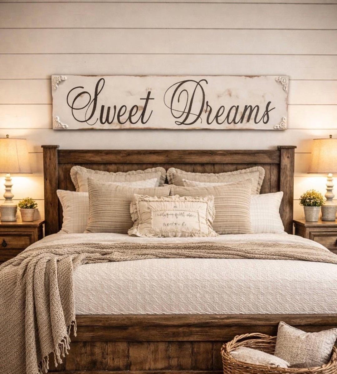 Sweet Dreams Sign, Rustic Farmhouse Bedroom Decor - Etsy