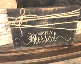 Simply Blessed Gift, Linen Tote Bag, Inspirational Tote