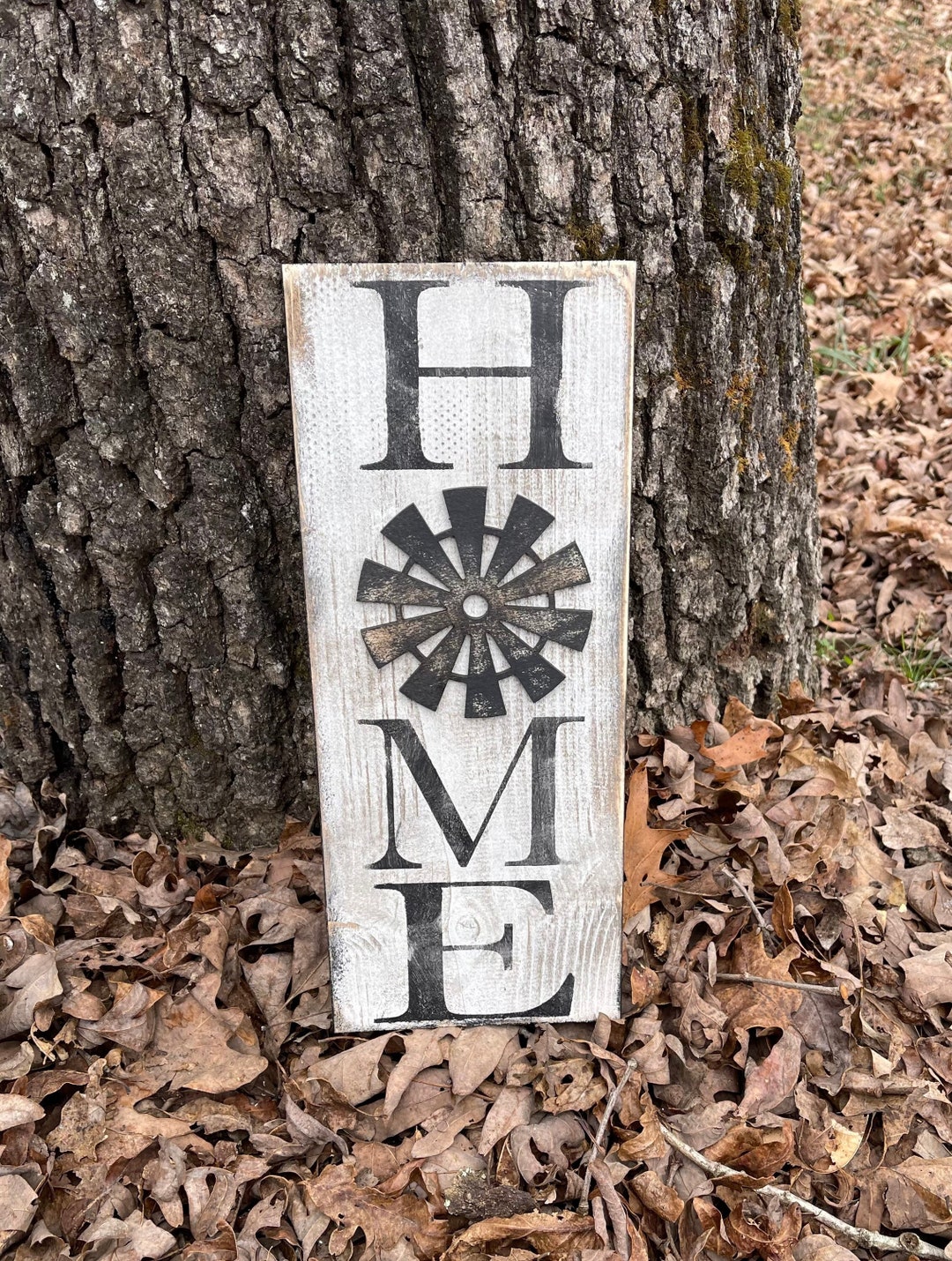 Small Home Sign With Windmill Attached / Windmill Sign / Farmhouse Sign
