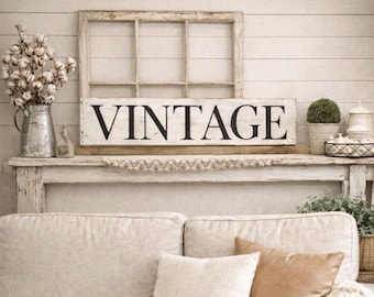 Distressed vintage sign / Large vintage sign / hand painted wood sign / antique sign / farmhouse wall decor / farmhouse sign / antique sign
