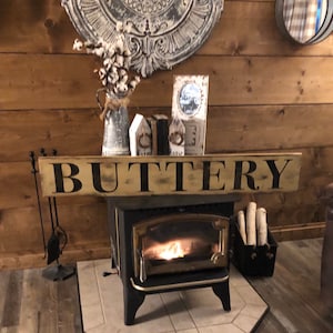 Buttery sign /  Farmhouse sign /  4 ft primitive sign /  farmhouse wall decor / distressed sign / hand painted wall decor