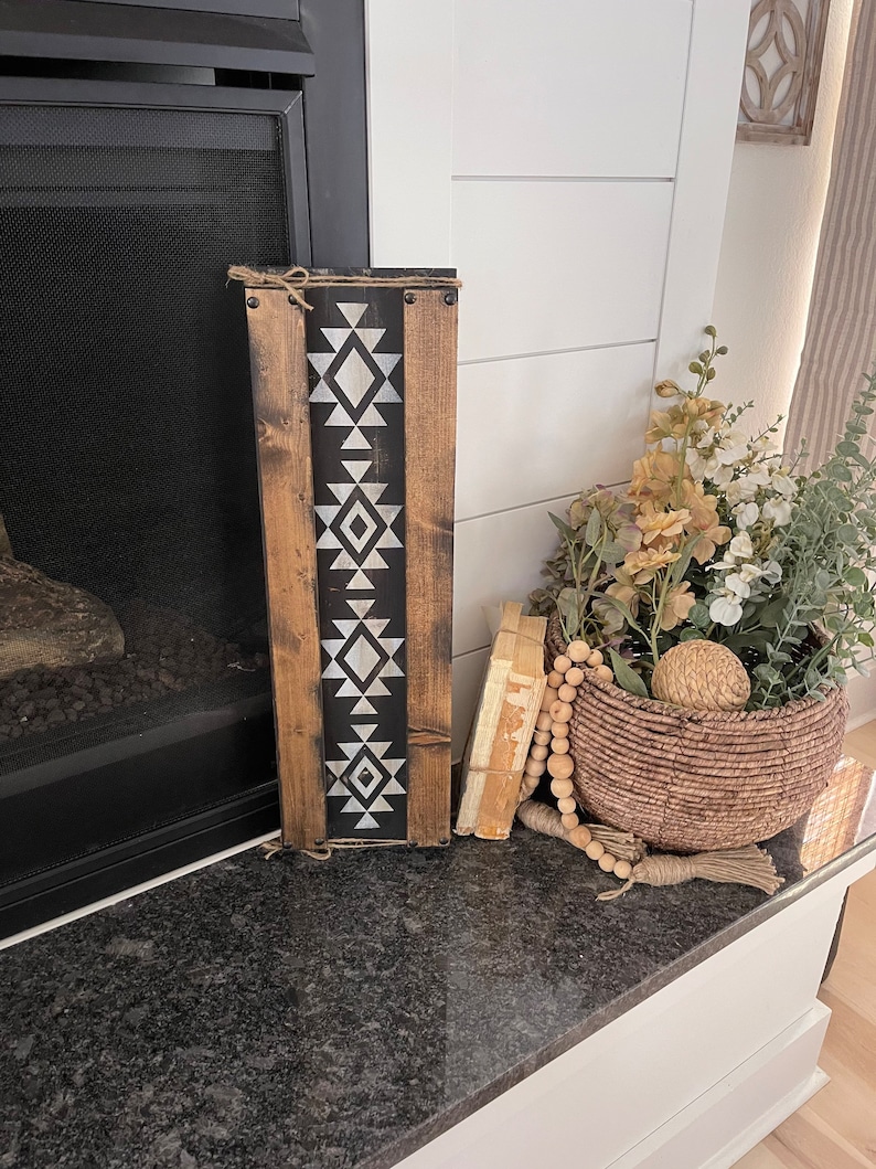 Rustic sign / western aztec sign / tribal sign / western decor