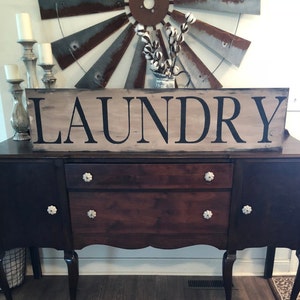 Huge  laundry sign / rustic laundry sign / farmhouse wall decor / laundry room sign / bathroom sign / farmhouse decor / distress