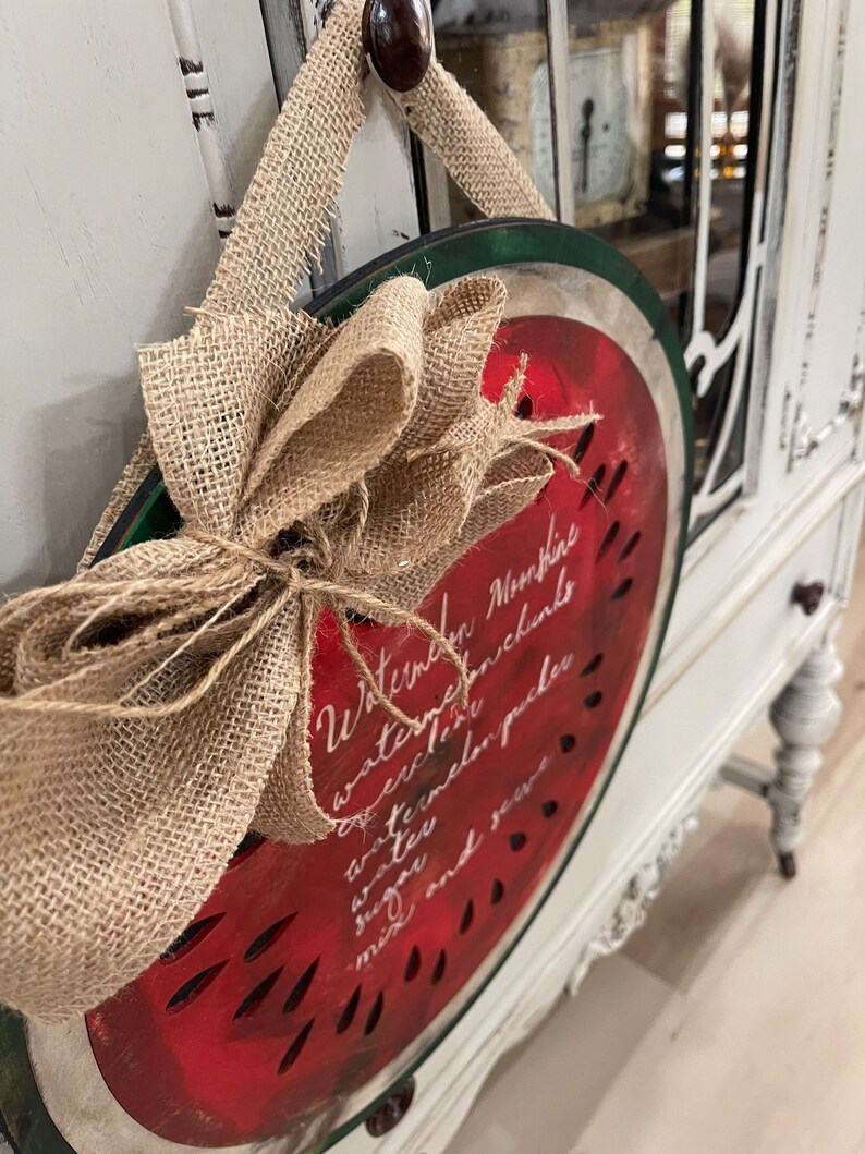 Watermelon Recipe Sign / Rustic Watermelon Hand Painted Wood Sign ...