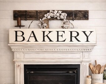 Hand Painted Wood Bakery Sign | Farmhouse Kitchen Decor
