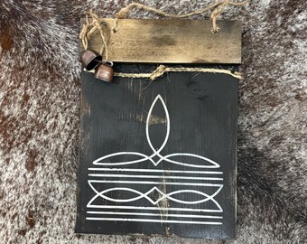 Rustic Western Decor Sign, Cowboy Boot Stitch Design (15 x 11.25")