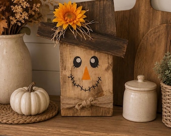 Hand Painted Scarecrow Sign: Rustic Fall Decor, Halloween Decoration