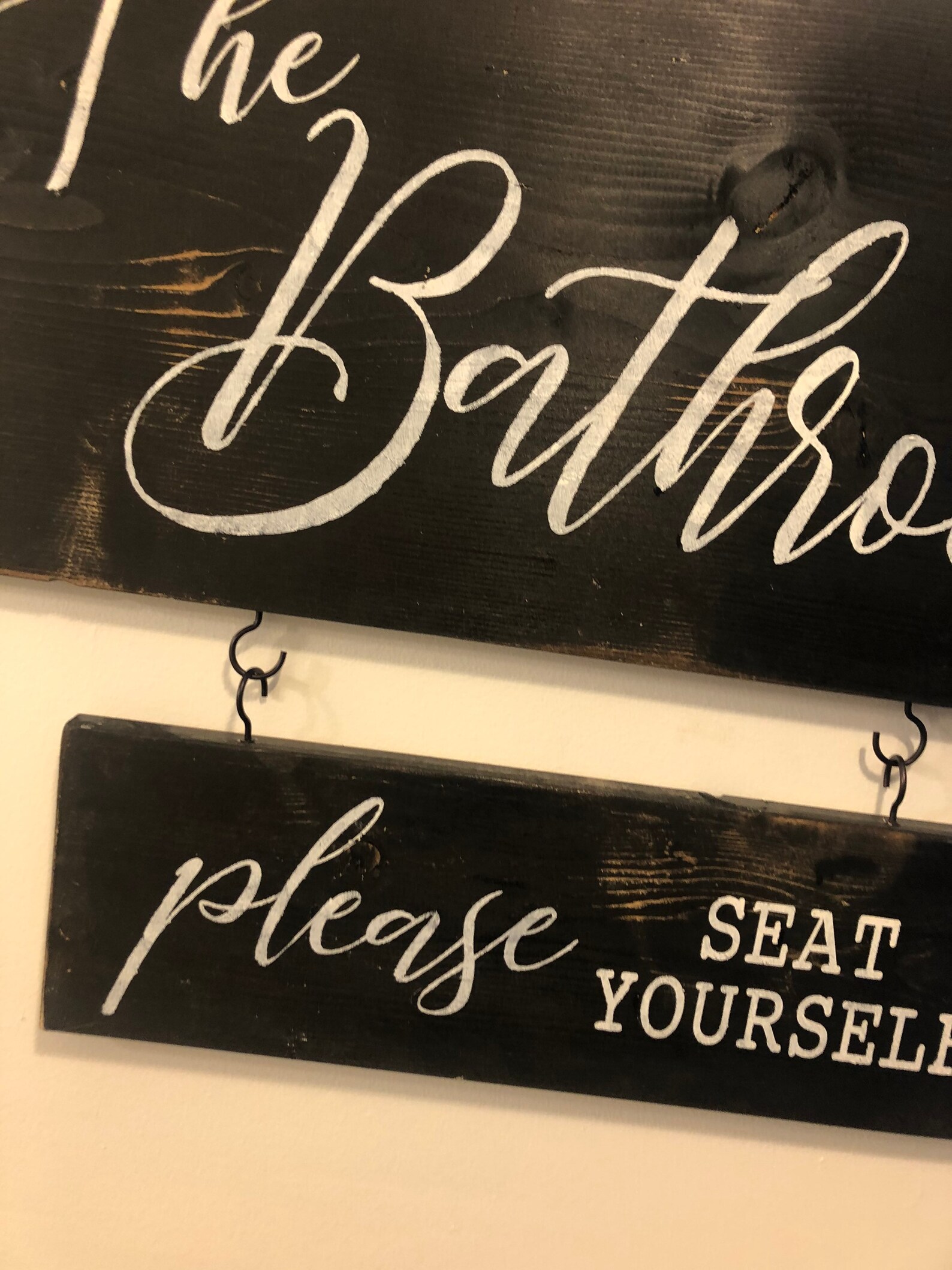 Bathroom Sign Set / Please Seat Yourself Sign / Farmhouse - Etsy