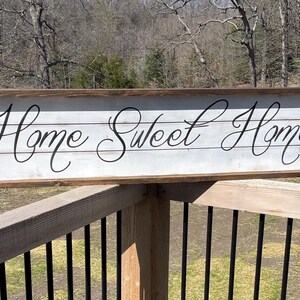 Hand Painted 'Home Sweet Home' Farmhouse Sign - Distressed Espresso Frame image 3