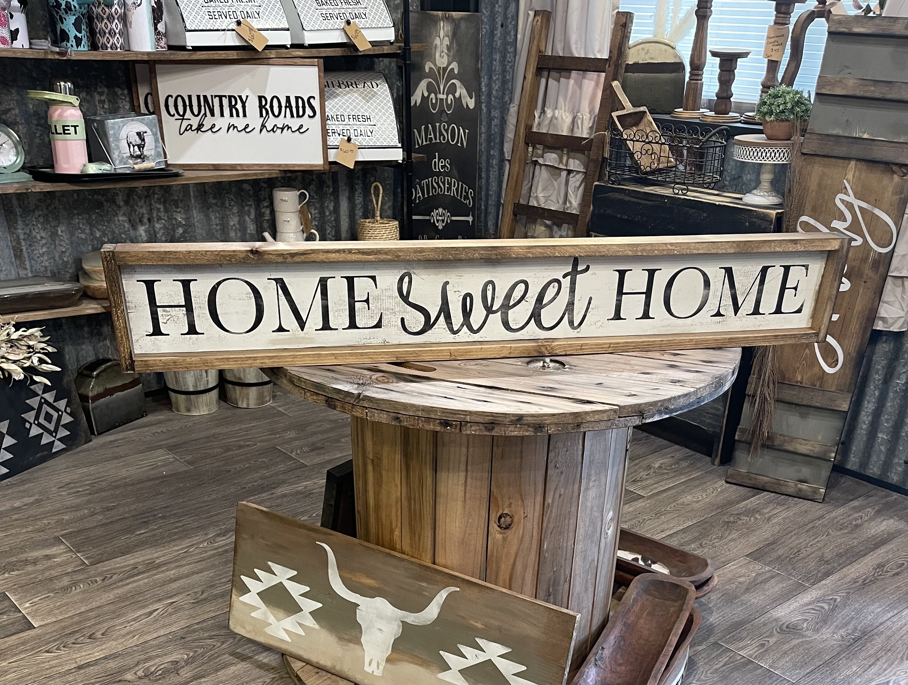 Rustic Home Sweet Home Sign | Farmhouse Distressed Wall Art | Cottage Style  Decor - Etsy, image size:3000x2265