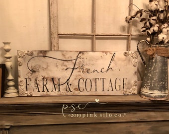 Farmhouse sign / French farm and cottage sign / rustic farmhouse sign / French country sign / rustic sign