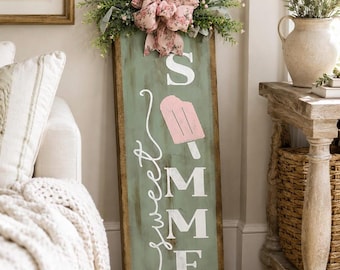 Summer sign / popsicle sign / sweet summer sign  / farmhouse sign / summer sign / hand painted wood sign