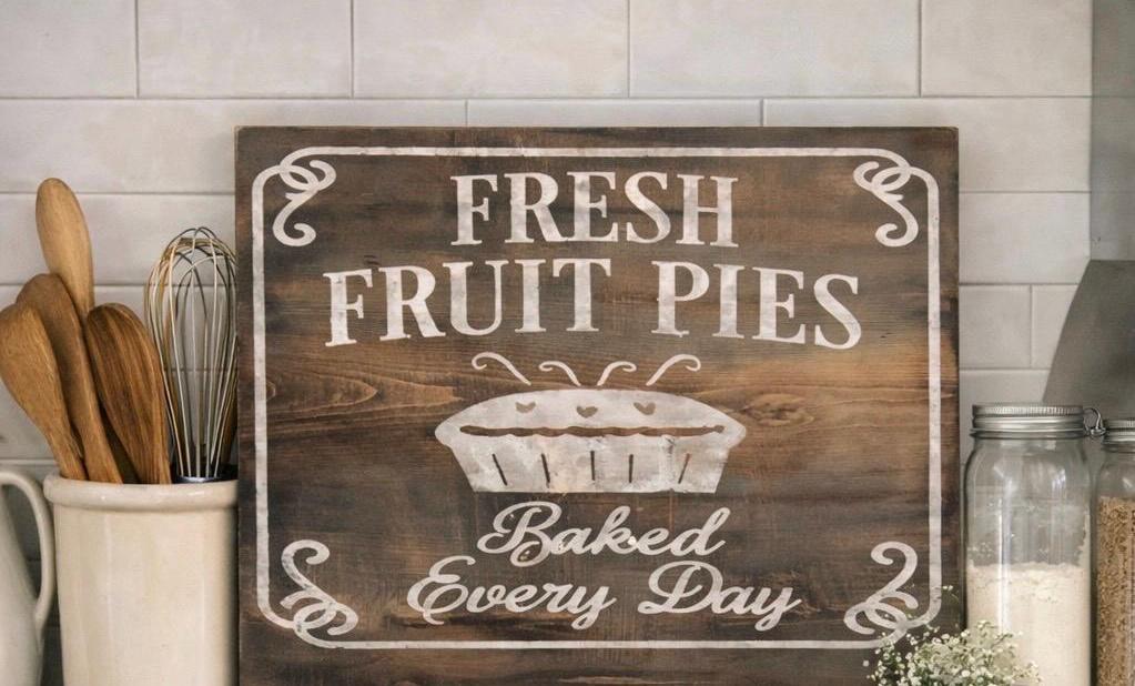 Glass Fresh Baked Pies Sign - Etsy