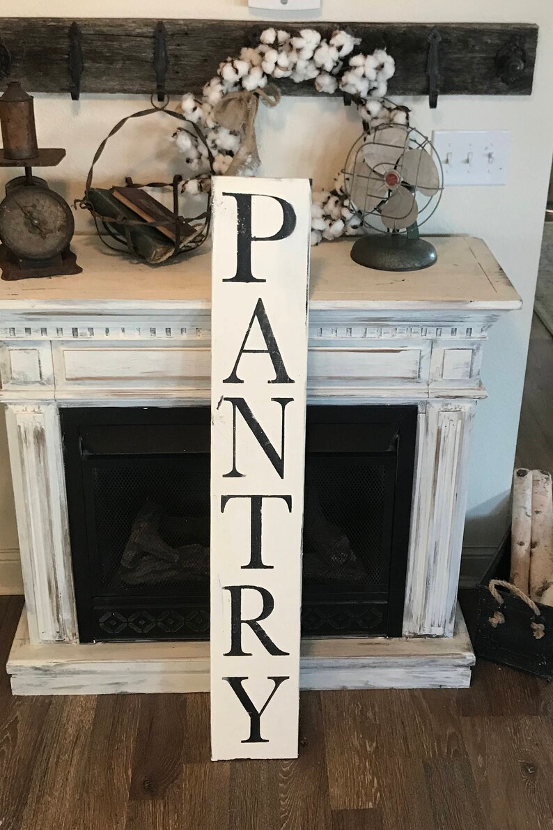 Pantry Vertical Sign / Farmhouse Style Hand Painted Sign / Etsy