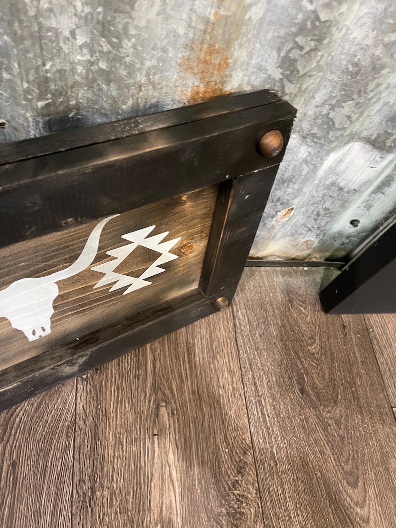 Aztec Cow Wood Sign: Rustic Western Decor (18” X 11.25”) - Etsy