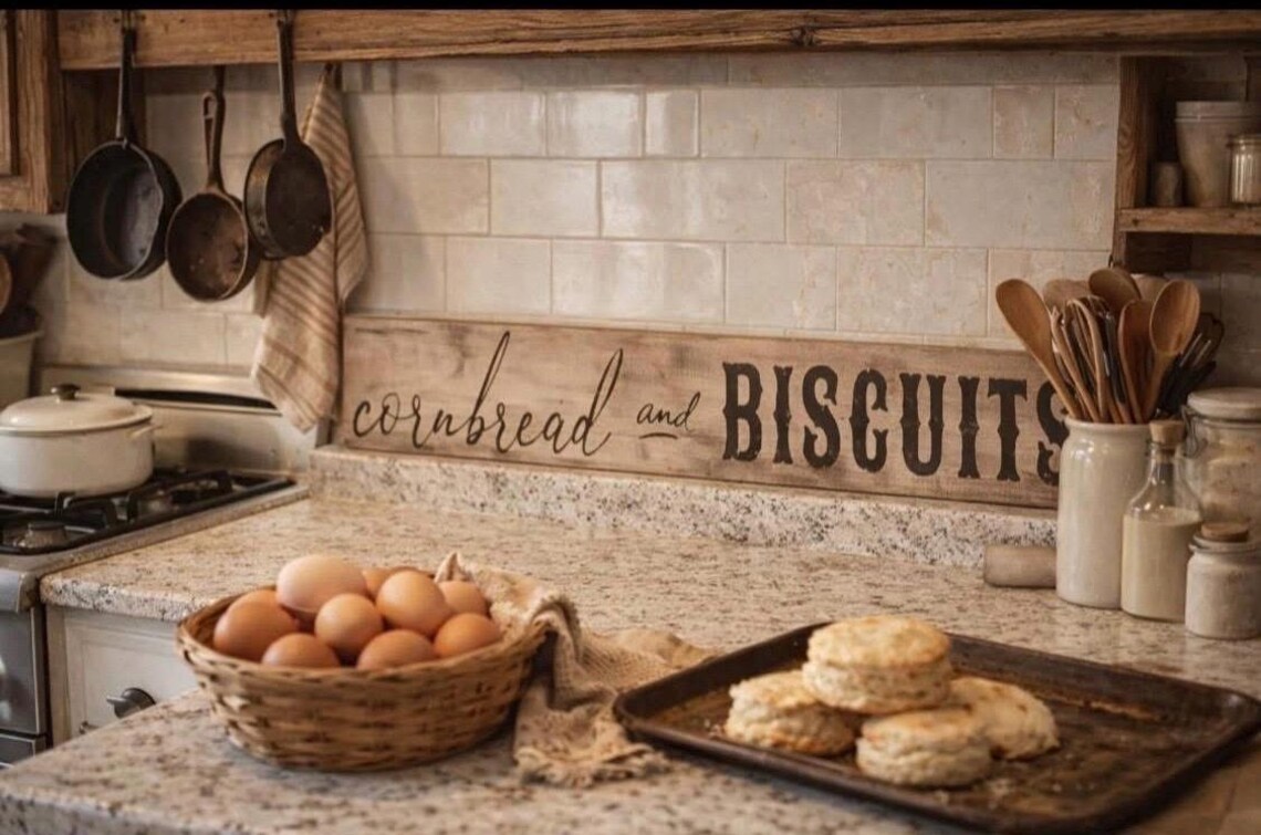 Cornbread and Biscuits Sign / Farmhouse Sign / Rustic Sign / Farmhouse ...