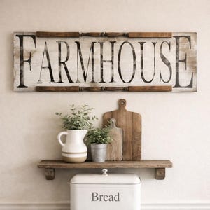 Extra Large Farmhouse Wall Sign – Hand-Painted Distressed Vintage Decor (48 x 16)