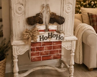 Hand-Painted Wood Christmas Chimney Sign: Ho Home Decor