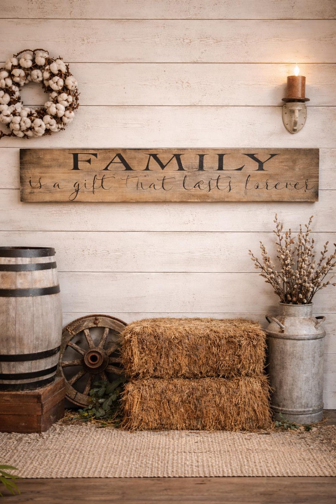 Hand-painted Wood Family Sign: Farmhouse Rustic Wall Decor - Etsy