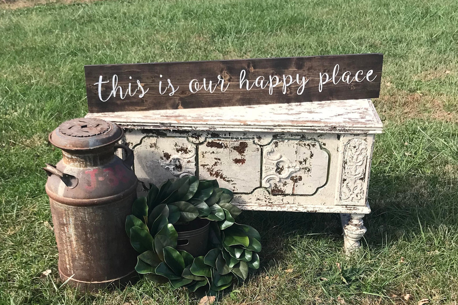 This is Our Happy Place Sign / Large 4 Ft / Home Sign / Happy Sign