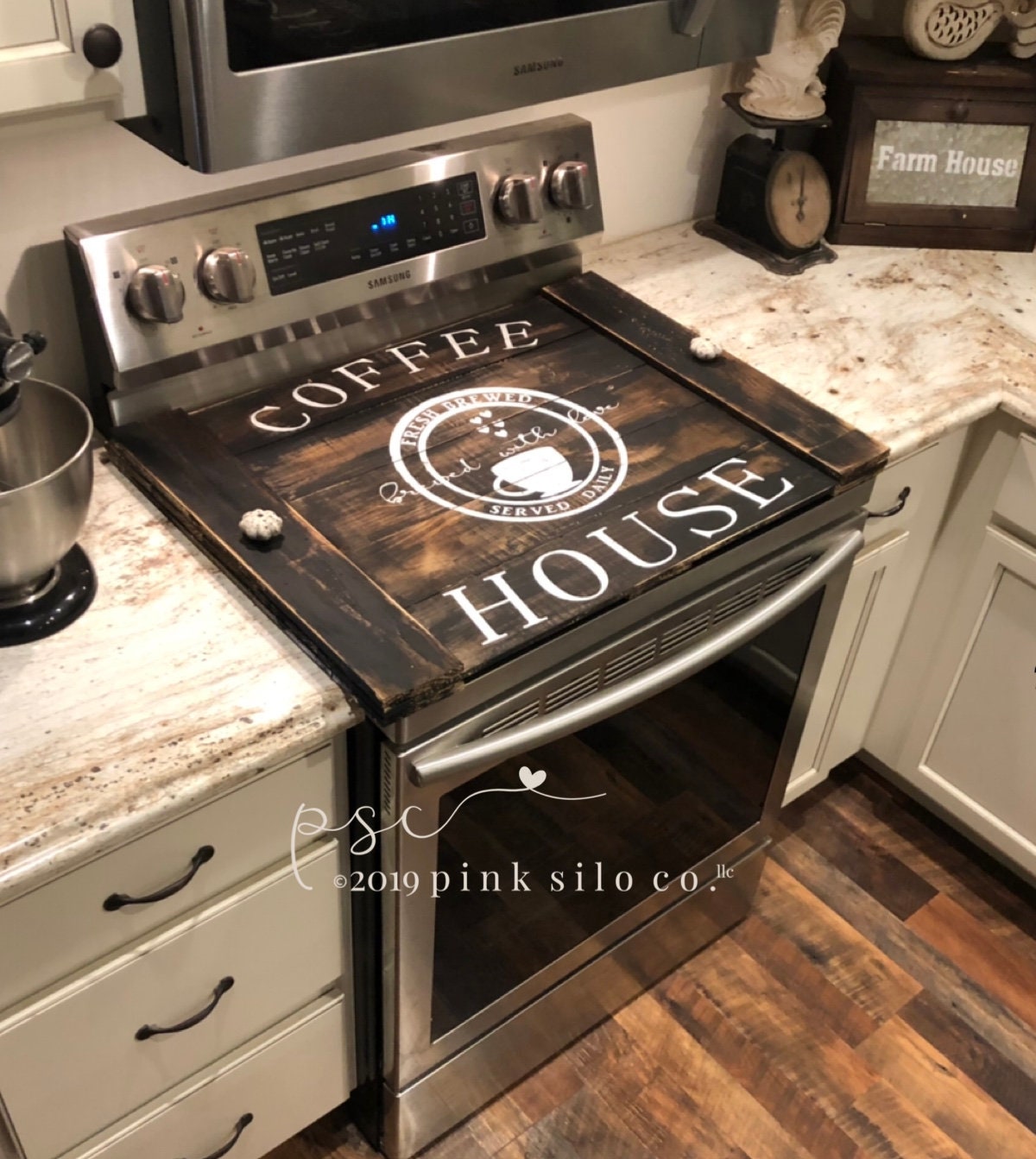 Coffee Noodle Board/ Stove Cover/ Stovetop Cover/ Boards for Stove/  Farmhouse Stove Cover, Farmhouse Sign / Stove Board / Oven Board 