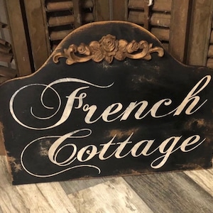 French Cottage Wood Sign – Distressed French Country Farmhouse Decor image 3